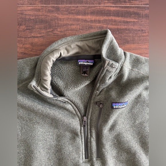 Patagonia Better Sweater Men's L 1/4 Zip‎ Fleece Pullover Green Jacket Warm - Picture 1 of 2
